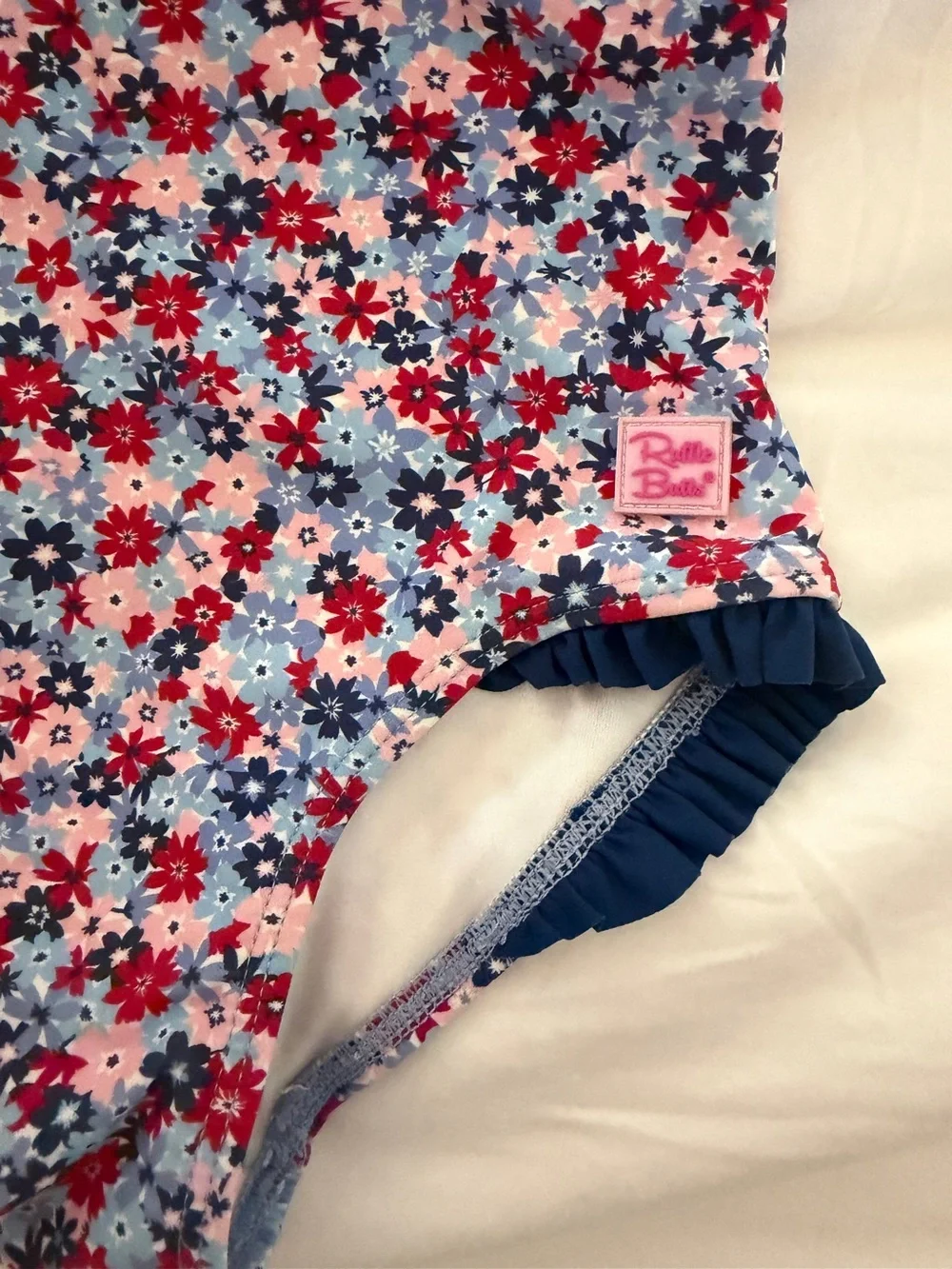 Ruffle Butts Red, White and Bloom One Piece Swimsuit